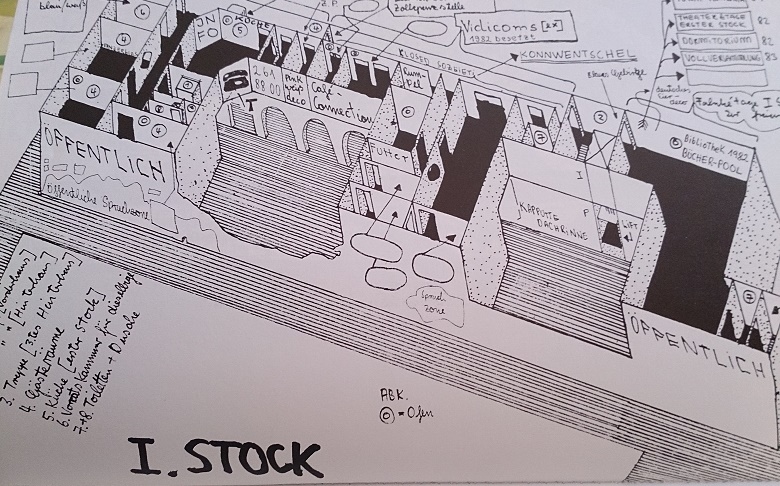 Kunst- und Kultrcentrum Kreuzberg,1981-1984. Stock Skizze Th. Meyer